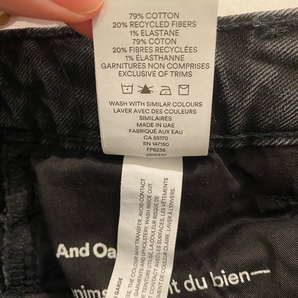 Frank & Oak Cyndi Straight Fit High Rise Jean in Washed Black - Picture 7 of 10